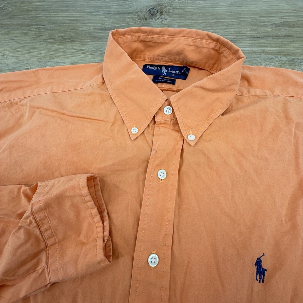 Polo Ralph Lauren "Blake" Men's Button Down Shirt - Solid Orange- Size L - EUC